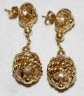 072236 ITALIAN 18KT YELLOW GOLD DANGLE EARRINGS PAIR