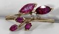 071302 14KT YELLOW GOLD PINK SAPPHIRE  DIAMOND RING