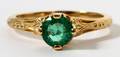 77CT NATURAL EMERALD SOLITAIRE  14KT GOLD RING
