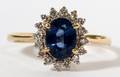 101CT NATURAL BLUE SAPPHIRE  30CT DIAMONDS RING