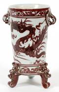 CHINESE MAROON AND WHITE PORCELAIN VASE