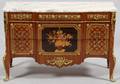 FRUITWOOD INLAY  MARBLE TOP COMMODE