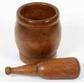 ENGLISH OAK MORTAR  PESTLE 19TH C