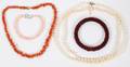 CORAL  FRESHWATER PEARL NECKLACES GARNET BRACELET