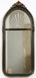 ART DECO DECORATED WOOD MIRROR C 1925