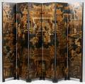 CHINESE LACQUER SIXPANEL SCREEN