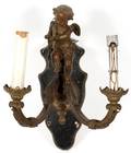 FRENCH STYLE BRONZE CUPID WALL SCONCE CIRCA 1900