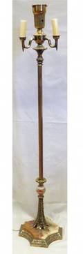 EDWARDIAN BRASS  ONYX FLOOR LAMP C 1900