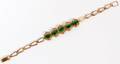 14KT YELLOW GOLD  JADE LINK BRACELET L 7