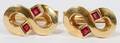 RUBY AND GOLD CUFFLINKS