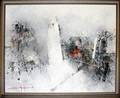 090365 OSAMA YAMAZAKI ABSTRACT OIL ON CANVAS