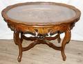090345 CARVED WALNUT COFFEE TABLE C1950 H20 L31