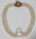 082275 ANTIQUE FRESHWATER PEARL THREE STRAND NECKLACE