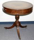 081365 MAHOGANY LEATHER TOP DRUM TABLE BY IMPERIAL