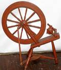 081352 AMERICAN PAINTED RED SPINNING WHEEL