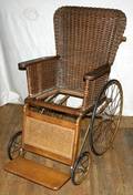 081351 THE GENDRON WHEEL CO RATTAN  IRON WHEELCHAIR