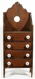 081343 COLONIAL STYLE PINE SPICE CHEST LATE 19TH C
