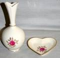 080337 LENOX ROSE PORCELAIN BUD VASE  CANDY DISH