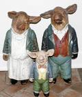 072284 CERAMIC PIG SCULPTURES THREE AS IS