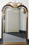 071319 VERTICAL GILT WOOD BEVELED MIRROR W LINER