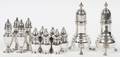 STERLING SALT  PEPPER SHAKERS 6 PAIRS