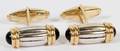 14 KT GOLD BLACK ONYX CUFFLINKS PAIR