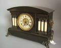 Gilbert fauxmarble and mahogany mantle clock