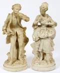 COMPOSITION FIGURAL SCULPTURES C 1900 PAIR
