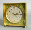 Swiss Omega square 8day brass desk clock