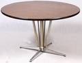 MID CENTURY HAND HAMMERED COPPER TOP ROUND TABLE