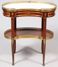 LOUIS XV STYLE MAHOGANY MARBLE TOP TABLE