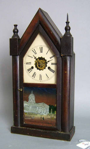 Forestville mahogany steeple clock
