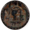 EGYPTIAN COPPER PLAQUE SILVER INLAY