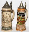 GERMAN EARTHENWARE STEINS TWO