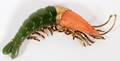 14KT GOLD SHRIMP BROOCH CORAL AND SERPENTINE