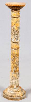 GOLD VEINED MARBLE PEDESTAL