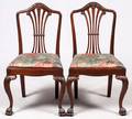 CHIPPENDALE MAHOGANY SIDE CHAIRS PAIR