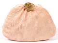 JUDITH LEIBER PLEATED PINK SATIN EVENING BAG