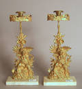 Pair of gilt metal candlesticks