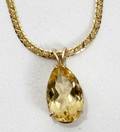 082356 26CT CITRINE PENDANT ON 14KT GOLD CHAIN