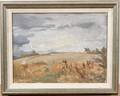 082339 GEORGE RICH OIL ON BOARD RURAL LANDSCAPE