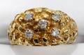 081428 GOLD  DIAMOND NUGGET RING