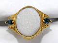 081421 14KT GOLD OPAL  BLUE TOPAZ RING