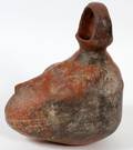 PRECOLUMBIAN TERRACOTTA ANIMAL FACE VESSEL