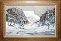 082379 CARL LARSEN OIL PAINTING SNOWCOVERED MOUNTAIN