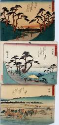 HIROSHIGE JAPANESE UKIYOE COLOR WOODBLOCK PRINTS
