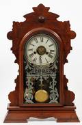 AMERICAN WALNUT SHELF CLOCK C 1890