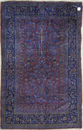 Sarouk throw rug ca 1920