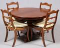 MAHOGANY PEDESTAL TABLE  CHAIRS