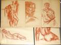 090497 GEORGE BOOTH CONTE  CHARCOAL FIGURE DRAWINGS